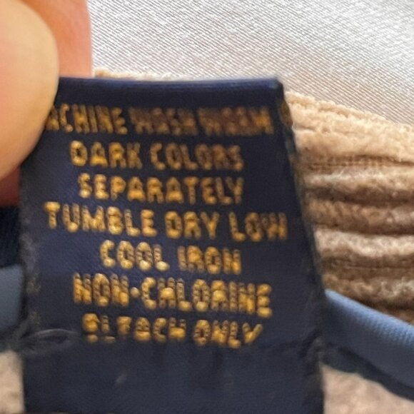 Tommy Hilfiger Corduroy Pants Mens 38x32‎ Brown Tan Pleated Straight Leg Cuffed - Picture 9 of 10